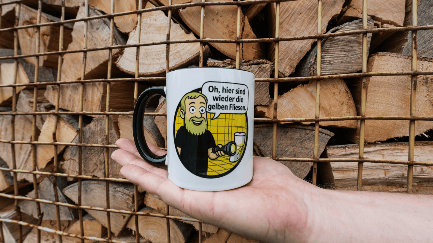 T-Shirt & Becher "Gelbe Fliesen"