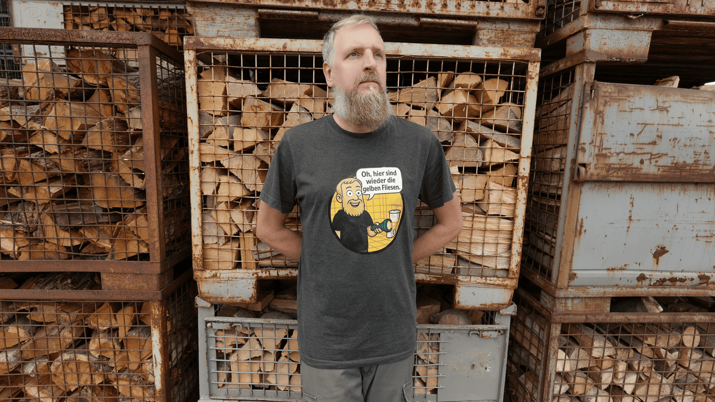 T-Shirt & Becher "Gelbe Fliesen"