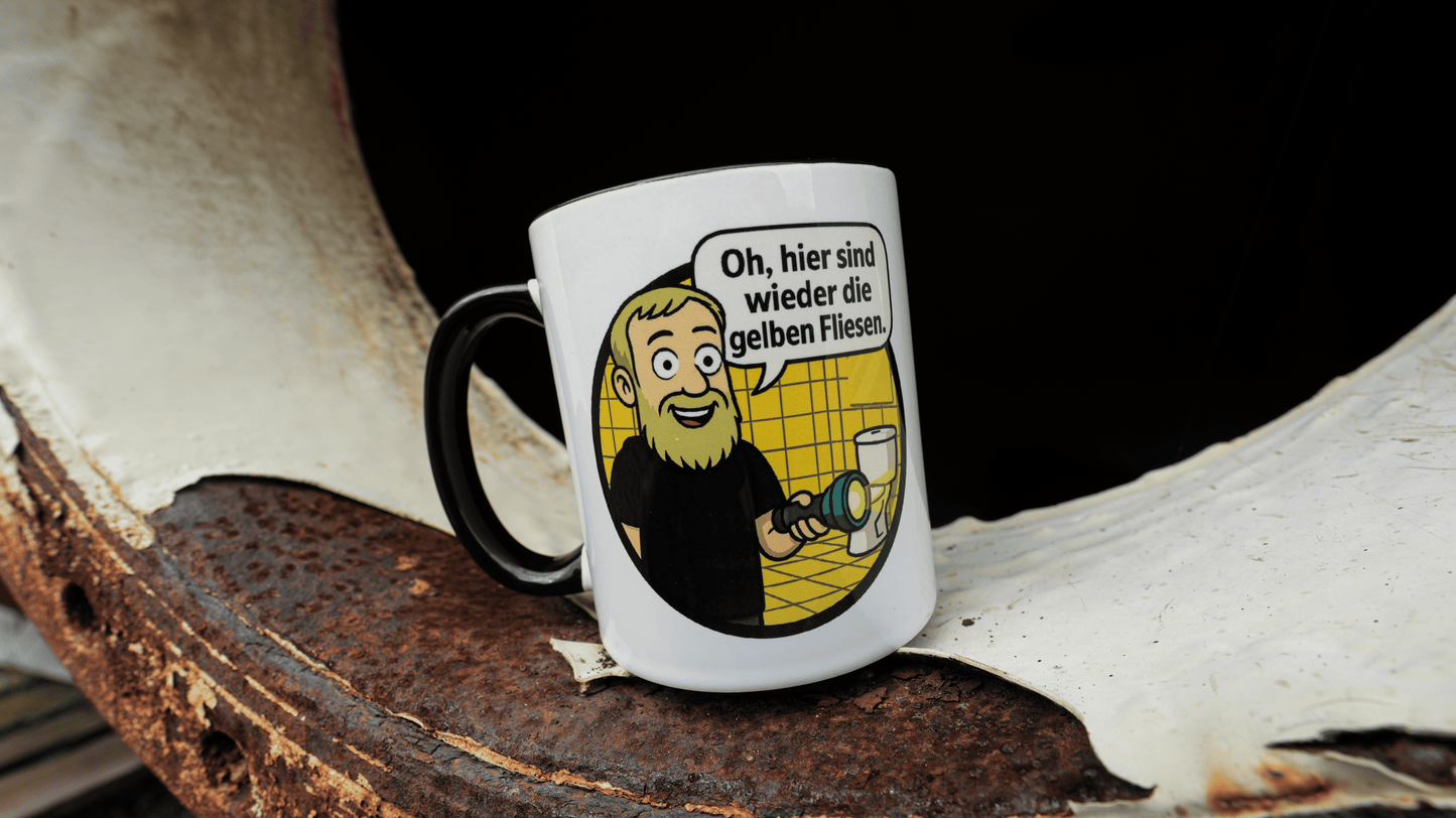 T-Shirt & Becher "Gelbe Fliesen"