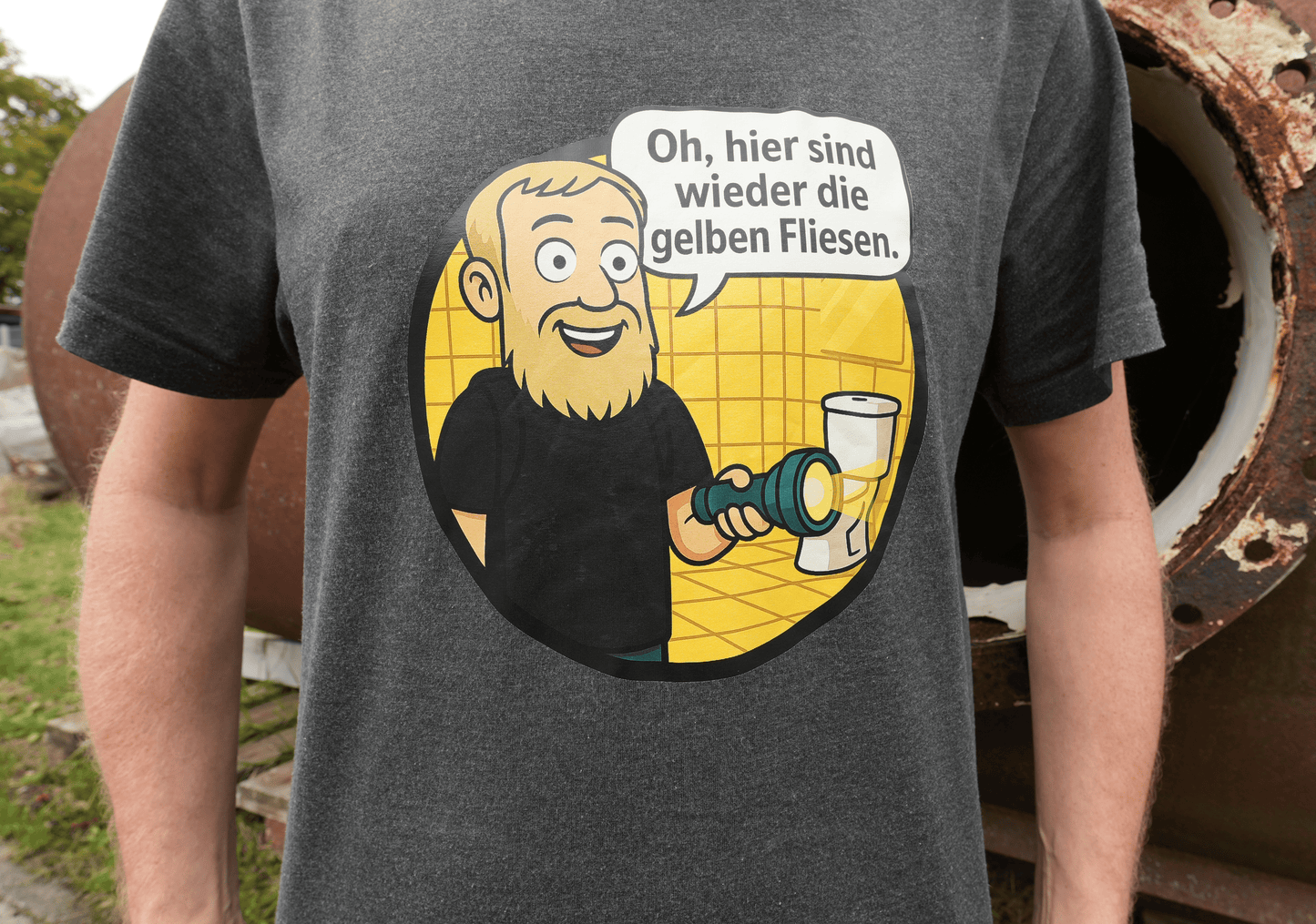 T-Shirt & Becher "Gelbe Fliesen"